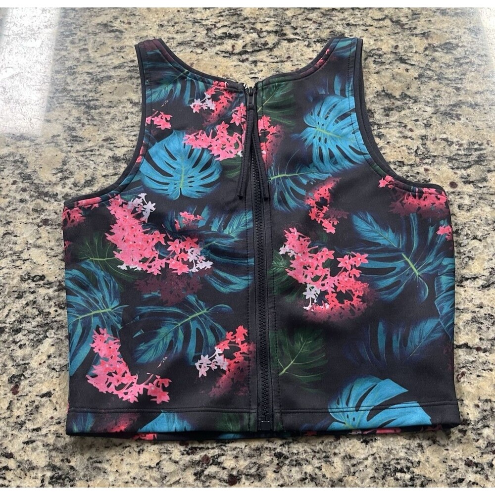 Modern Amusement Tank Swim Rash Guard Womens Tropical Floral Size M